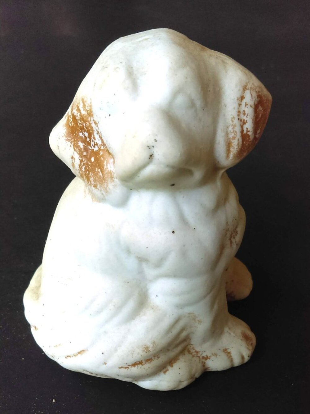 Vintage Ceramic Spaniel Dog Collectible Figurine Brown & White 2-3/4" Tall